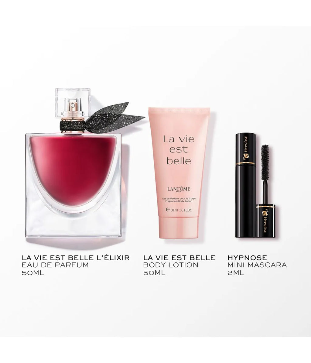 Lancôme La Vie Est Belle L’Elixir 50 ml Eau de Parfum Set – Mini Mascara + Body Lotion