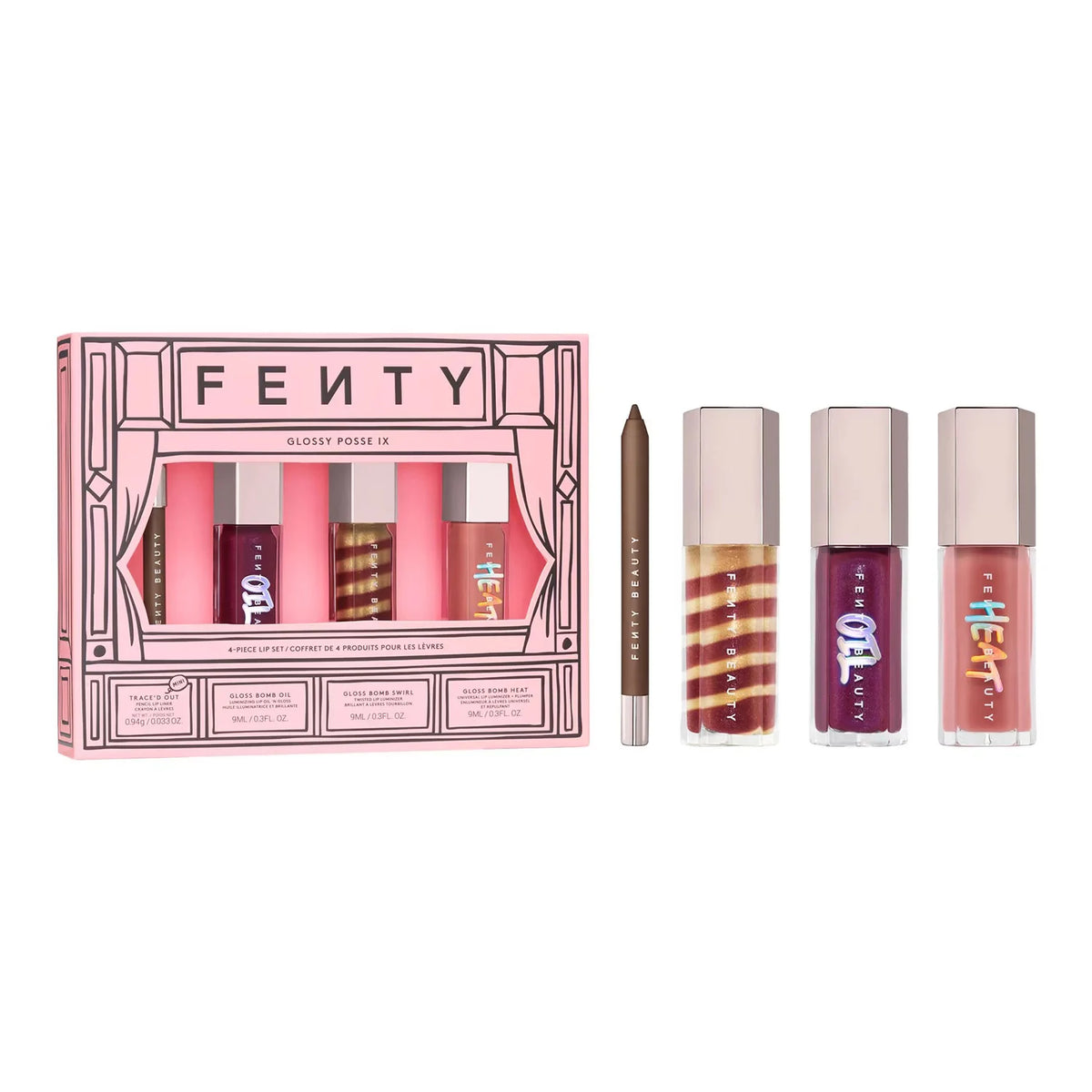Set Buzësh Fenty Beauty Glossy Posse IX – 4 Produkte