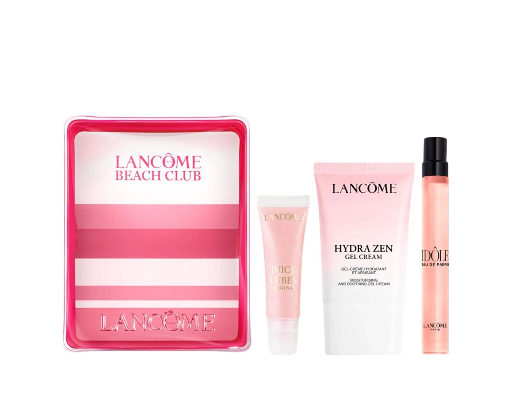 LANCÔME Summer Essentials Set Lancôme Beauty Set – Hydra Zen, Idôle Eau de Parfum & Lip Gloss + Pouch