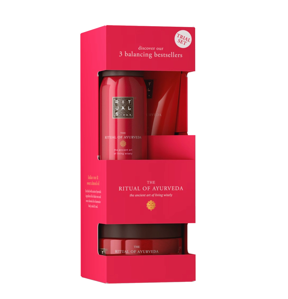 Rituals The Ritual of Ayurveda Trial Set 3 Copë | Trup – Trëndafil Indian & Vaj Bajameje